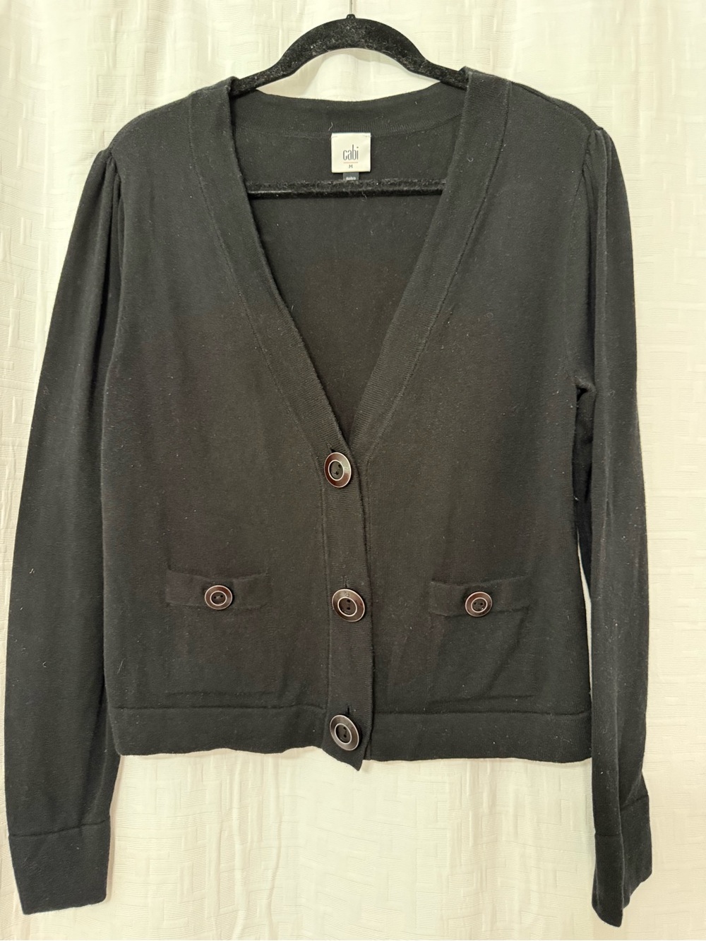 Cabi Black Button Front Cardigan Sweater Size M